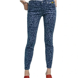 Anthropologie Pilcro Jeans Stretch Skinny Leopard  Classic SZ 26 2 Tone Blue